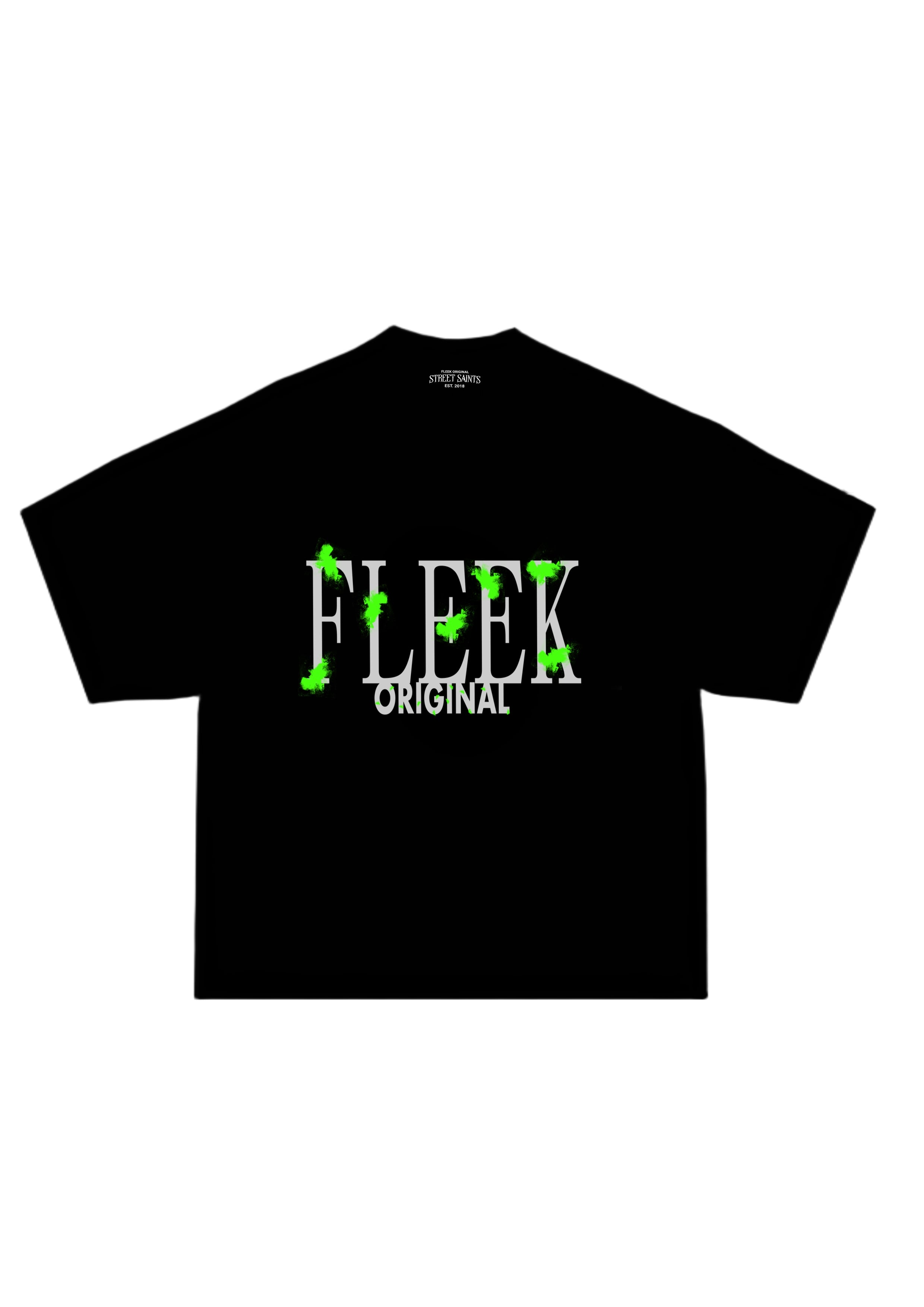 SS - Green Monarch Black  Street Cat Crop T-Shirt