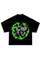 SS - Green Monarch Black  Street Cat Crop T-Shirt