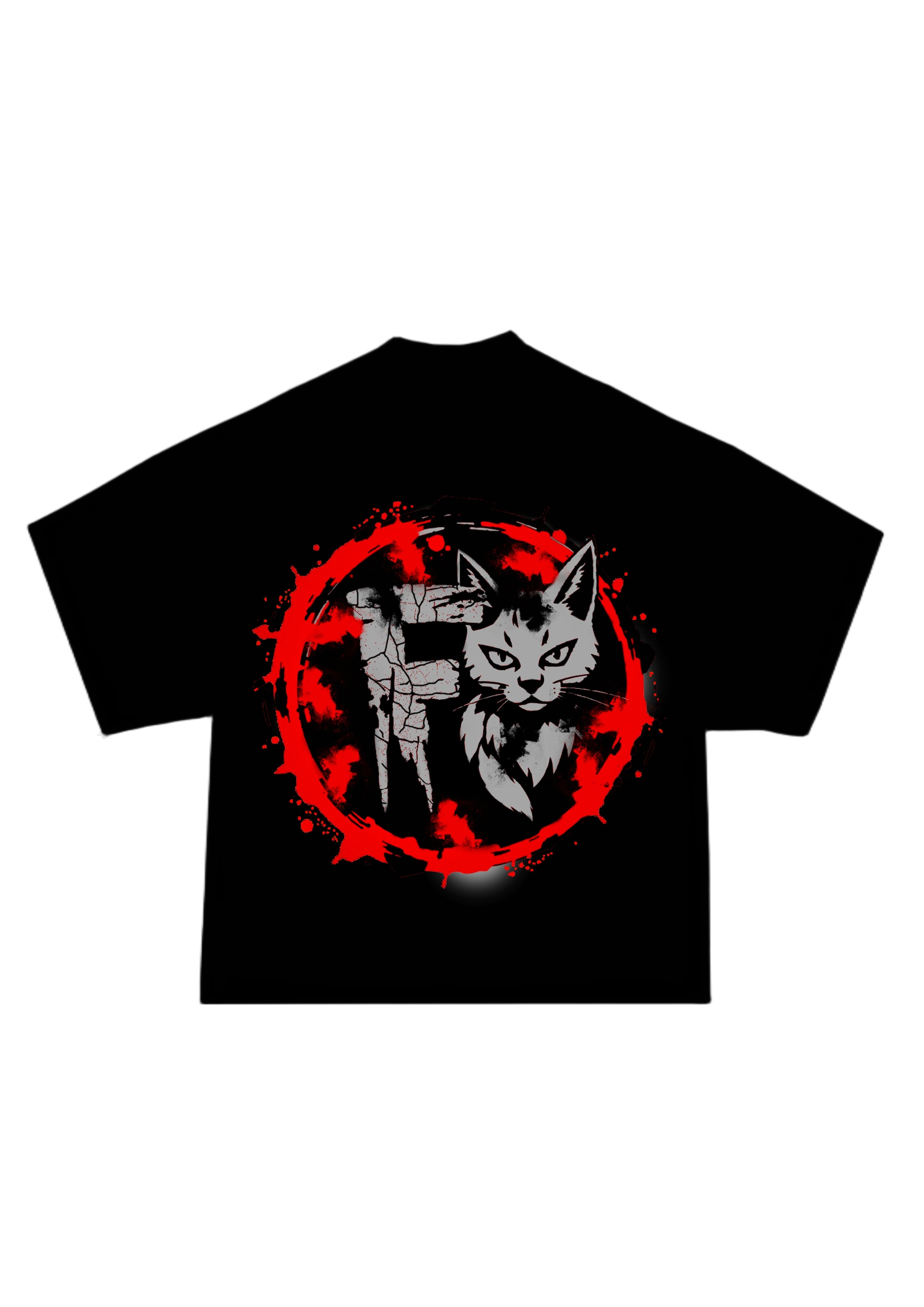 SS - Red Monarch  Street Cat Black Crop T-Shirt