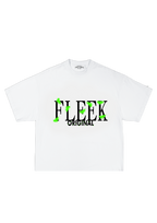 SS -  Green Monarch  Street Cat White Crop T-Shirt